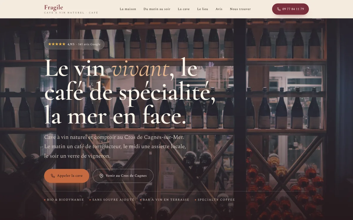 Site vitrine de Fragile, Cagnes-sur-Mer