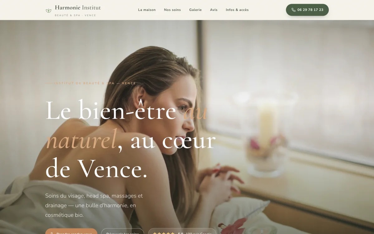 Site vitrine de Harmonie Institut, Vence