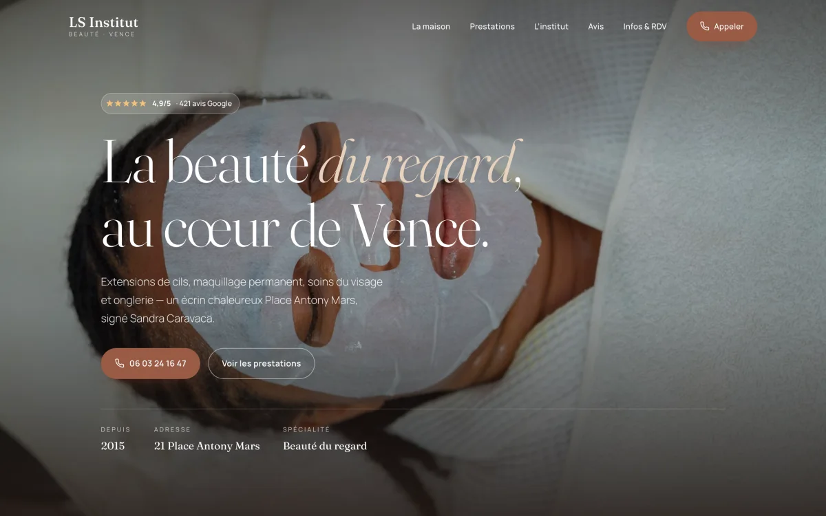 Site vitrine de LS Institut, Vence