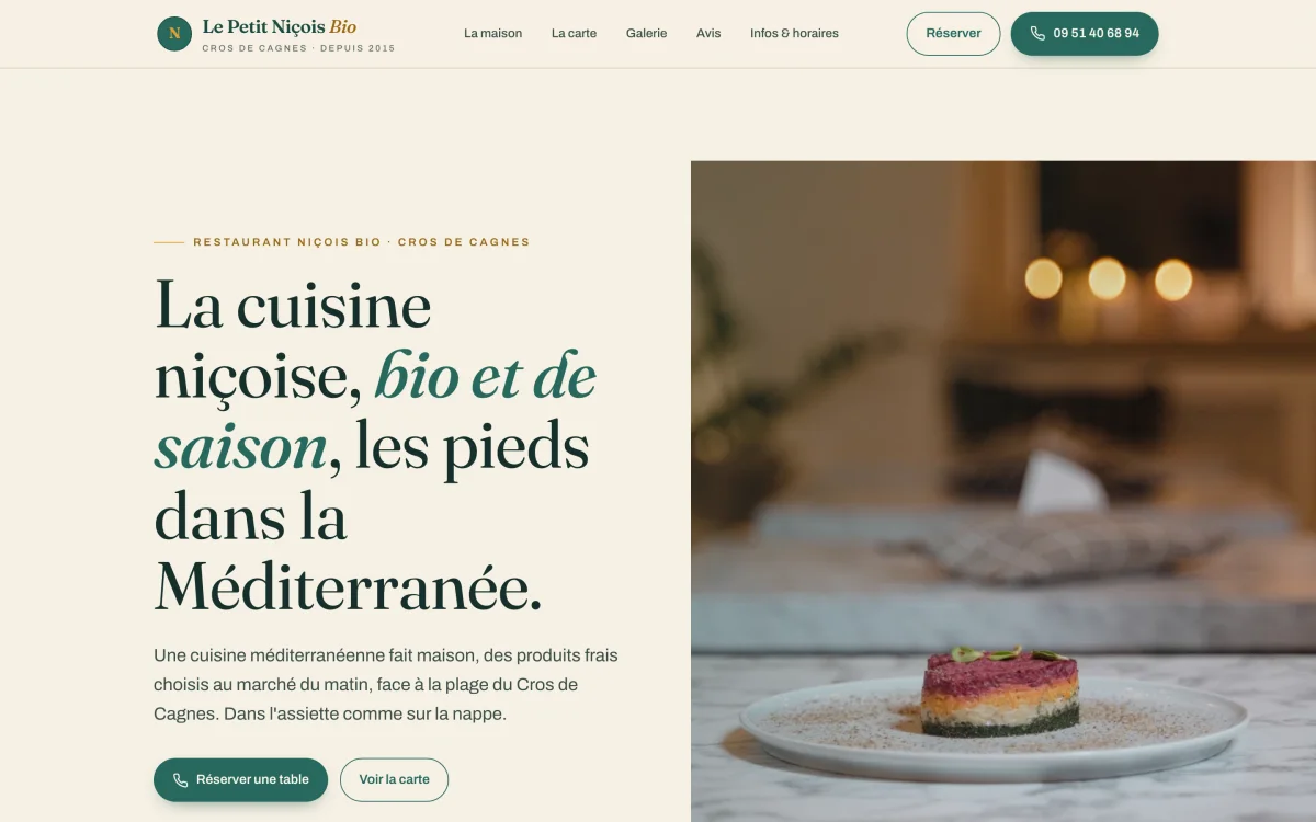 Site vitrine de Le Petit Niçois Bio, Cagnes-sur-Mer